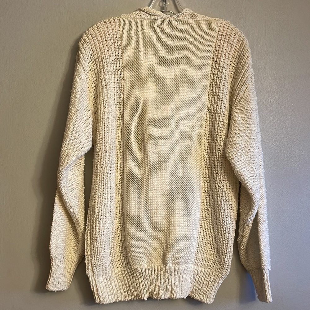 Oversized Vintage Artisanal Cream Cowl Neck Sweater - Picture 9 of 16